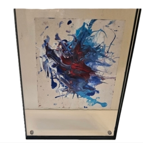 Hand Crafted fluid art on recycled cardboard upcycled handmade artwork kids art - Picture 12 of 12